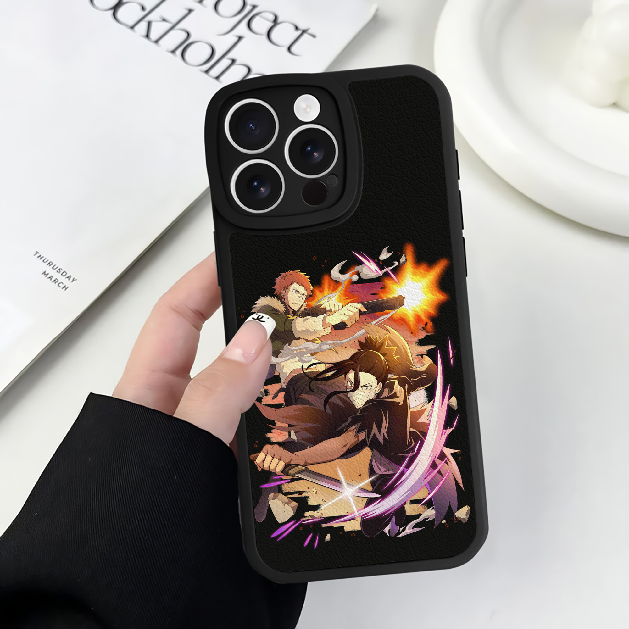 （画像用） 文豪ストレイドッグス Bungo Stray Dogs 【iPhone 16シリーズ対応】シリコンスマホケース（レザー調） 材質：シリコン